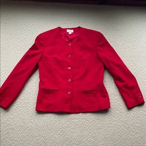 Talbots Vintage Classic Red Suit Blazer Womens 10